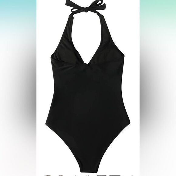NEW Women Tummy Control 1 Pc Swimsuits Halter Push Up Bathing Suit S - Picture 4 of 7